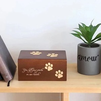 Urne funéraire transfrontalière en bois massif pour chiens et chats, fournitures funéraires pour animaux de compagnie, mini cercueil rectangulaire, vente en gros