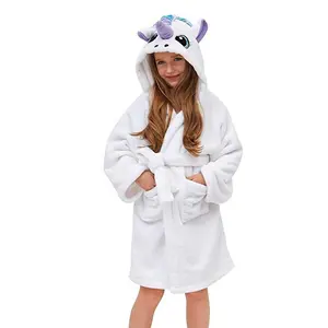 High Quality Cheap Kids Unicorn Bathrobe Super Soft Flannel Fabric