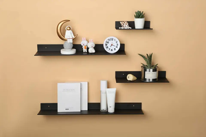 أرفف معدنية صغيرة عائمة رف عرض صغير رف حائط للساعة ، منظف - Product Image 2