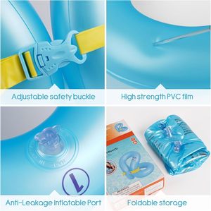 Factory direct Kids <b>Inflatable</b> Arm <b>Float</b> Children 3 to 14 Years Dual Air Bag Adjustable Safety Buckle Pool Beach Swim Vest - Product Image 5
