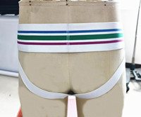 Celana Dalam Jockstrap Pria Putih Lembut dan Bernapas dari Bahan Spandex/Katun Bergaris dengan Pinggang Bergaris Pelangi