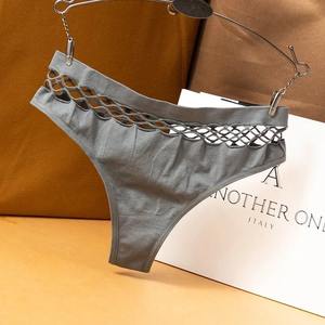 Женские пикантные однотонные шорты для мальчиков с перекрещивающимися резами, нижнее белье, нижнее белье из нейлона и спандекса, трикотажное бикини с принтом - Product Image 5