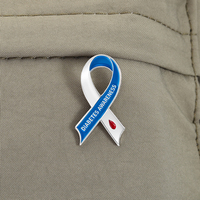 Broches en émail pour la sensibilisation au diabète, rayures bleues et blanches, goutte de sang rouge, broche de revers, vente en gros