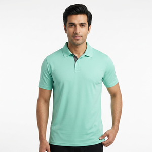 Polo de Hombre 100% Algodón, Casual, Corte Ajustado, Manga Larga, Diseño Básico, Rayas Sólidas, Talla 5XL - Venta al por Mayor Directa de Fábrica - Product Image 1
