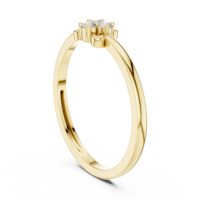 Bague en or jaune pour femme avec diamant taille brillant rond, bijou de fiançailles classique en pierre naturelle