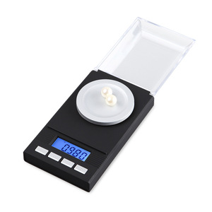 Báscula Electrónica de Precisión Dorada, 0.001g 100g, Pantalla LCD, Báscula para Joyería con Bandeja Rectangular, Funciona con Batería - Product Image 1