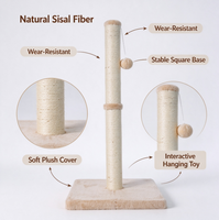 Arbre à chat minimaliste en MDF du sol au plafond, griffoir en sisal, tour d'escalade pour chat et villa pour chat d'intérieur