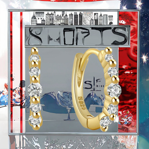 925 <b>Sterling</b> <b>Silver</b> Gold Plated Micro Pave Luxury Multi-Size Zircon Single Row <b>Huggie</b> Hoop Earrings for Wedding Party Daily Wear - Product Image 3