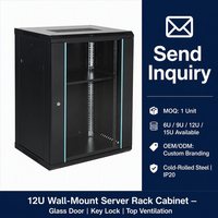 Armoire de serveur murale 12U 19 pouces en acier laminé à froid, coffret réseau, armoire de données intérieure, fabrication OEM