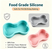 Moule à gâteau en silicone en forme d'os de chien personnalisé, qualité alimentaire, antiadhésif, pour la cuisson d'anniversaire des animaux, moule à gâteau en silicone pour la fabrication de friandises pour chiens