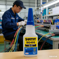Colle acrylique super puissante équivalente à 495, résistante à 120°C, adhésif universel pour câbles, plastique, bois et emballages