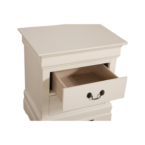 Beige Nightstand With Classic Design Two <b>Drawer</b> Bedroom <b>Storage</b> - Product Image 6