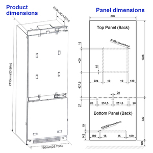 Réfrigérateur encastré à portes françaises <span class=keywords><strong>avec</strong></span> <span class=keywords><strong>distributeur</strong></span> d'eau et machine à glaçons, acier inoxydable intégré, livraison gratuite dans le monde entier - Product Image 4