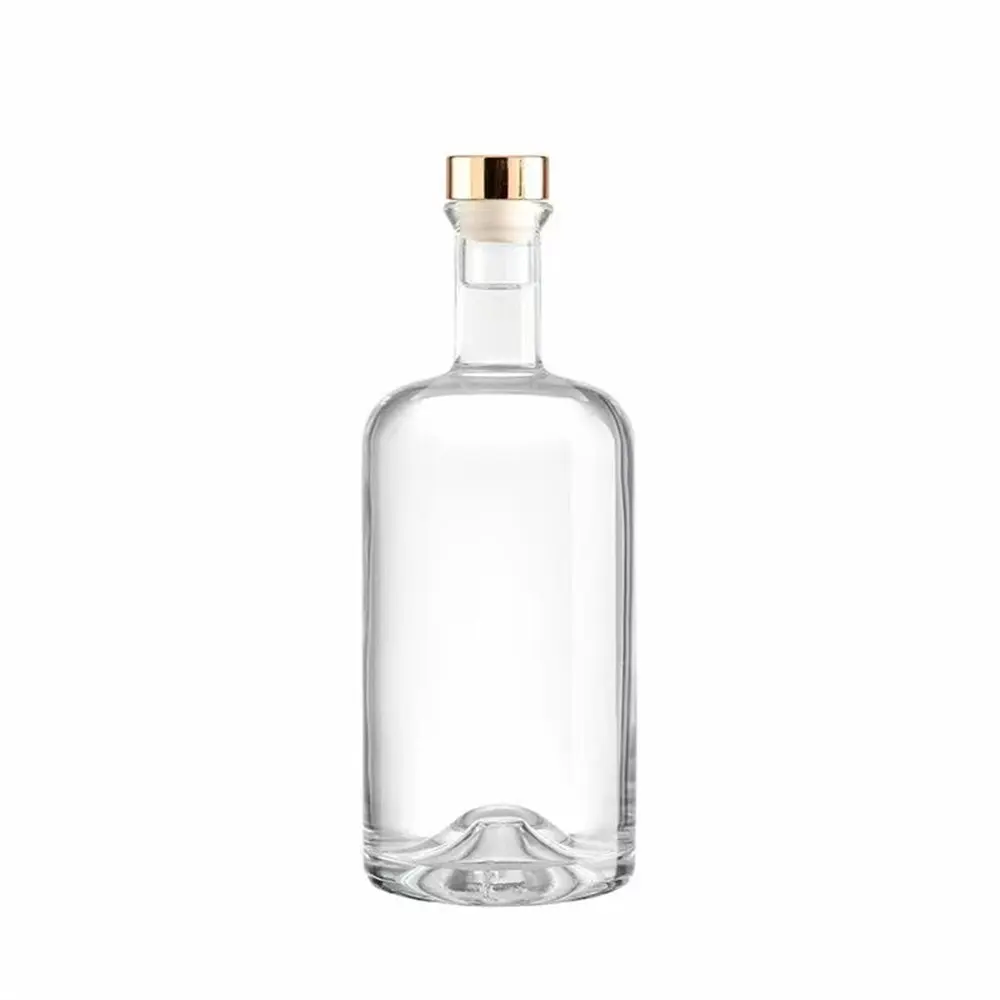 Пользовательский дизайн прозрачный Виски Ликер бренди водка вино молотая стеклянная бутылка