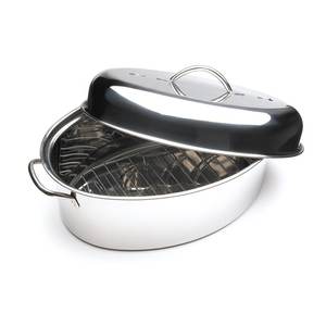 Oven Cookware <strong>Grill</strong> Top Roasting <strong>Pan</strong> Stainless Steel Turkey Roaster - Product Image 2