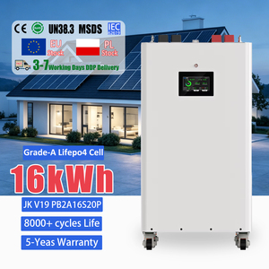 Système de batterie au lithium résidentiel PL Stock sans taxes 51,2 V 15 kWh 16 kWh JK V19 BMS Lifepo4 pour stockage d'énergie solaire sur balcon - Product Image 1
