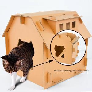 Marque-chat jouets couches forme ondulée gratter carton artisanat-ic-0018 chat grattoir maisons boîte - Product Image 5