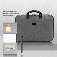 Bolsa Gris para Portátil con Organizador Multifuncional para Notebook y Kit de Lápices Infinito para Regalos Corporativos y Viajes
