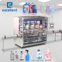 Ligne de remplissage automatique à piston servo 200 ml pour shampoing, gel douche, ketchup, confiture, avec machine de bouchage et d'étiquetage