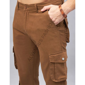 Pantalones Cargo Casuales Rectos para Hombre, con Bolsillos Laterales, 100% Algodón, Servicio OEM y Venta al Por Mayor - Product Image 4