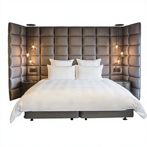Ensemble complet de meubles de chambre en bois massif pour hôtel et maison d'hôtes, mobilier moderne personnalisé pour gîte, ensemble lit, cadre TV et chaises pour hôtels - Product Image 6