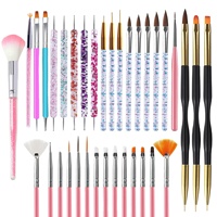 Lot de 35 pinceaux en nylon et laine pour nail art, pour lignes longues et motifs rayés, outils de manucure, forme de pinceau artistique