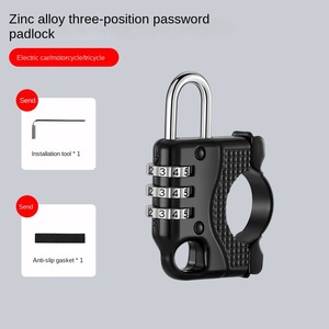 Antivol pour moto et voiture électrique, serrure à code à trois chiffres, casque étanche, câble en acier alliage de zinc pour vélo de route - Product Image 6