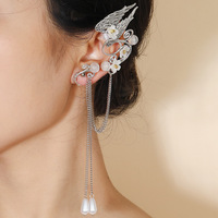 New Stock Mujeres Fairy Elf Ear Cuffs Clip de oreja no perforado Retro Long Tassel Clip en pendientes