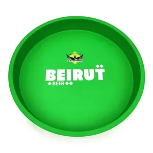 Round Tin Tray Wholesale Round Anti-slip Serving Tin Tray For Bar