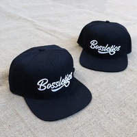 Gorras Personalizadas de Alta Calidad al por Mayor, Gorra Deportiva de Moda Casual de 6 Paneles con Visera Plana Negra y Cierre a Presión para Hombre