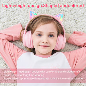 도매 무선 블루투스 Onikuma B60 다중 호환성 스테레오 귀여운 <span class=keywords><strong>RGB</strong></span> 고양이의 귀 글로우 이어폰 헤드셋 마이크 - Product Image 5