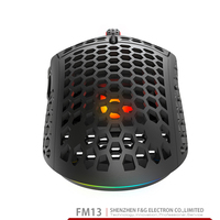 Ultra Ringan Honeycomb 2.4GHz Mouse Gaming RGB, Nirkabel dan Kabel Mode Ganda dengan Koneksi Tipe-c