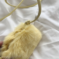 Sac à bandoulière polyvalent pour femme, mini-portefeuille tendance en peluche couleur unie avec bouton bonbon, nouvelle collection automne-hiver