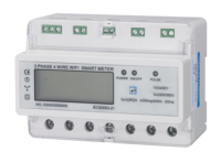 Compteur d'énergie intelligent triphasé 380V à quatre fils 7P avec relais, lecture et contrôle à distance par WIFI, montage sur rail DIN, compatible avec l'application