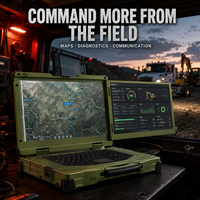 Ordinateur portable robuste Field Command 15,6 pouces avec GPS intégré, communication, système portable de travail industriel intensif