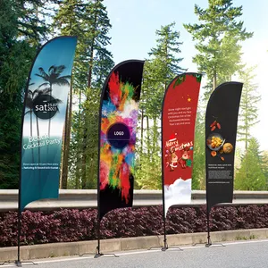 Advertising Beach Flag Polyester Wind Feather Flag Printing Banner Outdoor Flying Flag Banner