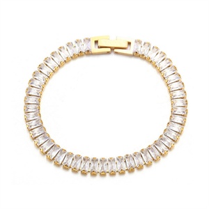High Quality Crystal Women Statement Chain <b>Bracelet</b> Fashion Bling Cubic Zircon Tennis <b>Bracelet</b> for Women - Product Image 1