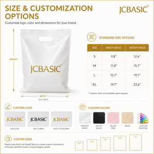 Sacchetti <span class=keywords><strong>in</strong></span> <span class=keywords><strong>plastica</strong></span> personalizzati con logo, all'ingrosso, con manico fustellato, <span class=keywords><strong>per</strong></span> shopping e imballaggio abbigliamento, stampa personalizzata - Product Image 5