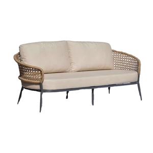 Ensemble de canapés en rotin d'extérieur, structure en aluminium, mobilier de jardin imperméable, style nordique, pour balcon, villa, cour. - Product Image 2