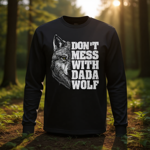 Dada Wolf T-shirt à manches longues et col rond pour hommes, vêtements pour la fête des pères - Product Image 3