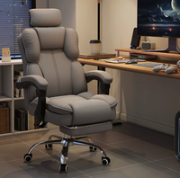 Chaise de bureau ergonomique à dossier haut avec cadre métallique, repose-pieds réglable, pivotante, pour chambre, bureau à domicile, longues heures de travail