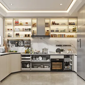 Cocina Moderna de Lujo Santopova: Revestimiento de Mármol, Electrodomésticos Integrados con Detalles Sofisticados - Product Image 2