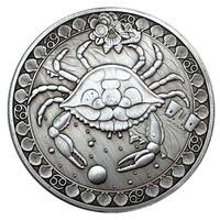 Colección de Monedas Conmemorativas de las 12 Constelaciones Guinel, Moneda Antigua de Plata de la Suerte, Moneda Conmemorativa del Dios del Sol y la Sirena del Amor