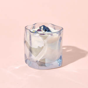 热销7盎司高端可重复使用独特扭曲形状彩虹色彩虹玻璃容器蜡烛蜡烛罐 - Product Image 5