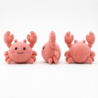 Jaimitoys Crab the Snuggle-Claw Crab en peluche corail rose, accessoire de fête, 100% polyester, unisexe, OEM/ODM personnalisé