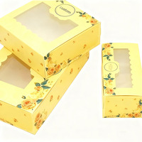 Boîtes d'emballage pour desserts à ouverture fenêtre, motif couronne de roses, modèle 2025, pour gâteaux, tartes aux œufs, sushis, en lot de 2, 4 ou 6 pièces