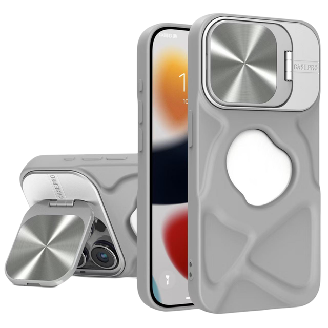 Hot Logo Hole Matte Magnetic Phone Case for iPhone 12 13 14 15 16 Pro Max Plus With Lens Bracket Shockproof Silicone Soft Cover