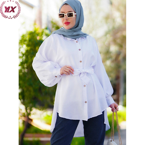 Camicetta a maniche lunghe <span class=keywords><strong>con</strong></span> kimono autunnale da donna musulmana alla moda <span class=keywords><strong>con</strong></span> <span class=keywords><strong>cintura</strong></span> - Product Image 1