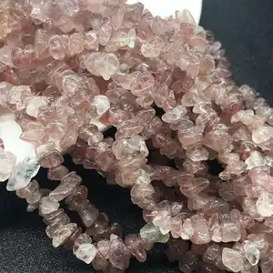 Großhandel Top Qualität Natur kristall Erdbeer Quarz Unregelmäßig geformte Steine für Diy Schmuck auf Lager zum Verkauf