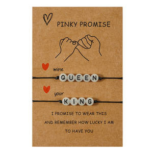 2 pz bracciali coppia promessa per donna uomo semplice <span class=keywords><strong>cuore</strong></span> luminoso intrecciato bracciale braccialetti regina re gioielli estetici - Product Image 1